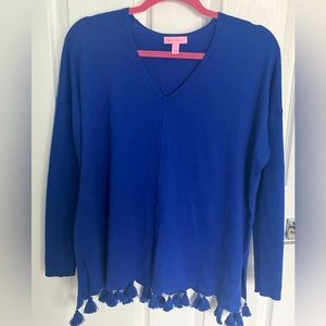 Blue Lilly Pulitzer Tassel Sweater